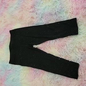 Cat & Jack black leggings pants with silver glitter